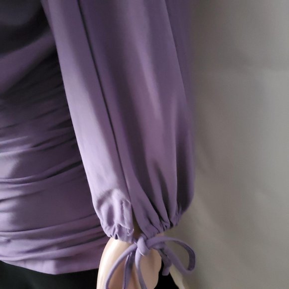 Worthington Women’s 3/4 Balloon Sleeve Ruched Blouse Purple Size Large - Picture 4 of 10